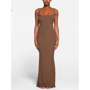 NWT Skims soft rib maxi slip dress